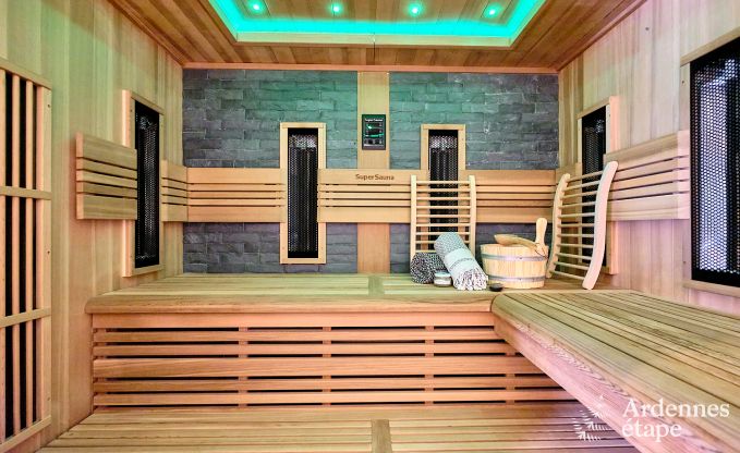 Maison de vacances moderne pour 10 personnes  Amel avec 4 chambres, 5 salles de bains, sauna, salle de fitness, salle de jeux et jardin priv