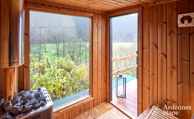 Chalet convivial  Burg-Reuland : maison de vacances parfaite pour 6 personnes avec sauna et jardin priv dans les Cantons de l'Est