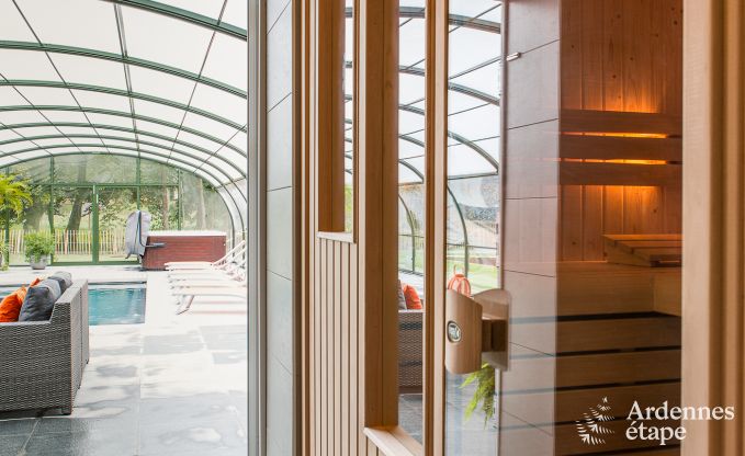Villa de luxe  Durbuy : hbergement pour 15 personnes avec piscine, spa et nature en Ardenne