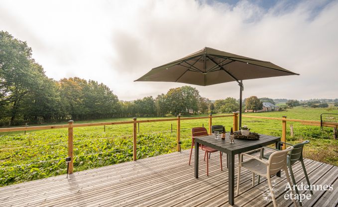 Charmante tiny house pour 4 personnes  Lglise avec kitchenette, poele  pellets et jardin priv