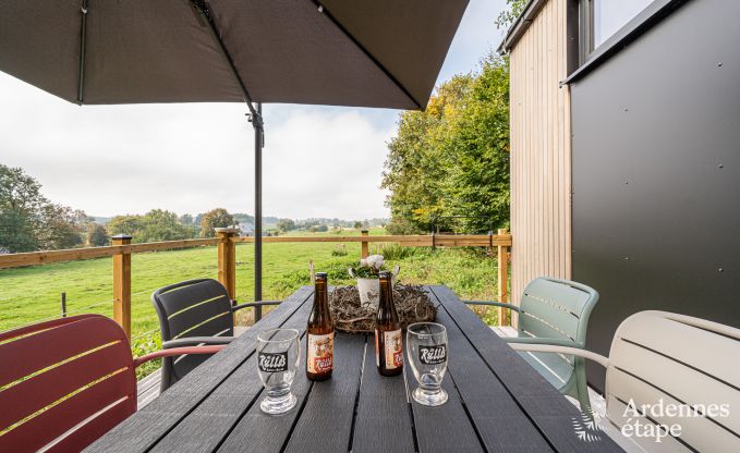 Charmante tiny house pour 4 personnes  Lglise avec kitchenette, poele  pellets et jardin priv