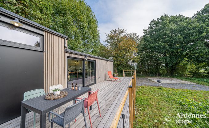 Charmante tiny house pour 4 personnes  Lglise avec kitchenette, poele  pellets et jardin priv