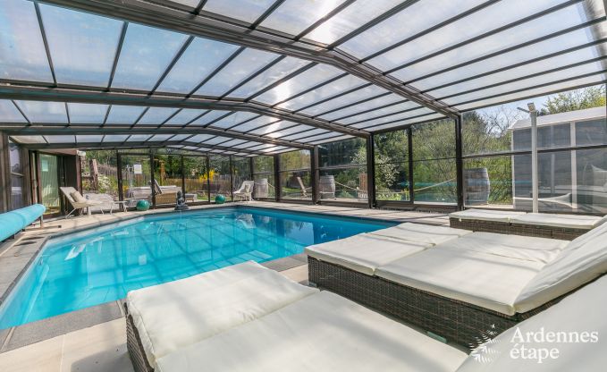 Villa haut de gamme  Redu, Ardenne, 9 personnes, piscine extrieure, sauna, hammam, jacuzzi intrieur et extrieur, jardin priv, quipements complets