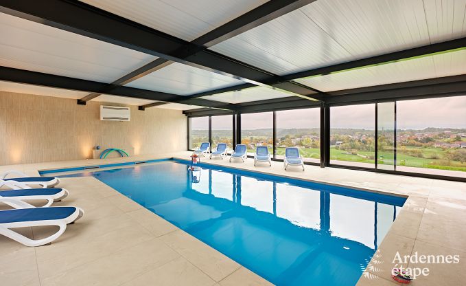Villa ultramoderne  Somme-Leuze pour 12 personnes avec piscine intrieure, sauna et jardin priv