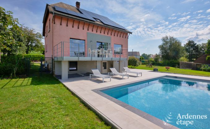 Maison de vacances pour 6 personnes  Virton avec 3 chambres, sauna, poele  bois, piscine extrieure et terrasse prive