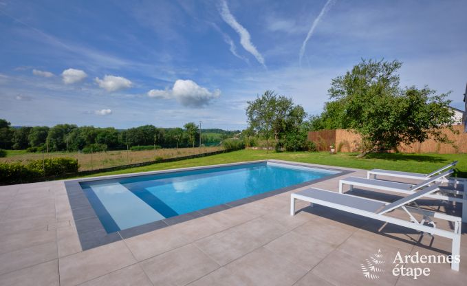 Maison de vacances pour 6 personnes  Virton avec 3 chambres, sauna, poele  bois, piscine extrieure et terrasse prive